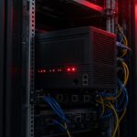 Network gateway appliance with red alert lights in a data center, illustrating NetScaler vulnerabilities