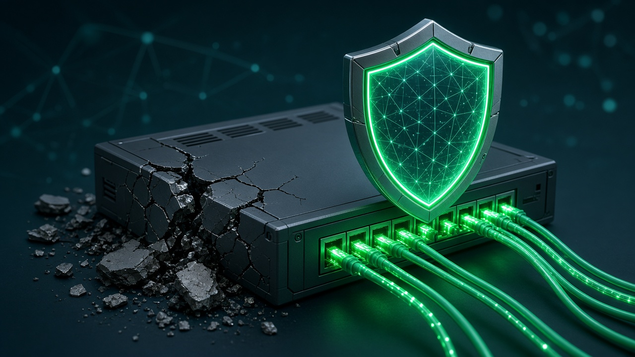 Green digital shield protecting a cracked network edge device after patching NetScaler vulnerabilities