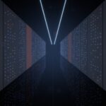 Data centre aisle with server racks and an orange alert glow, representing the BeyondTrust zero-day threat