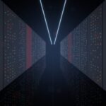 Data centre aisle with server racks and alert lights, representing the SonicWall SMA1000 vulnerability threat